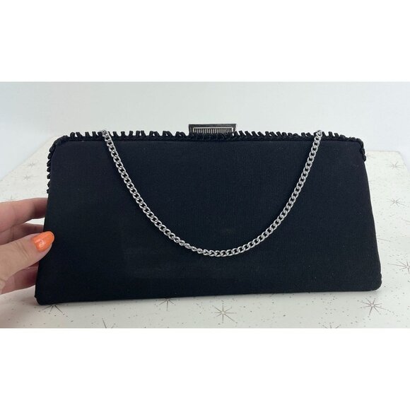 Vintage 50s black purse, La Marquise clutch, Mid Century, formal event - Picture 2 of 10
